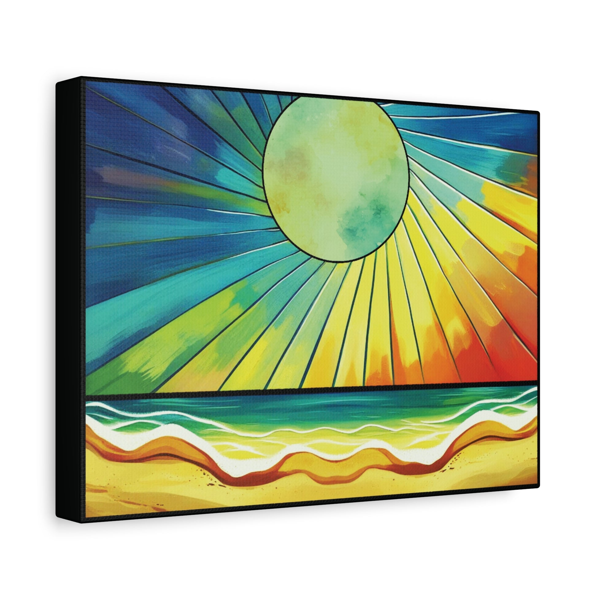Vibrant Sunset Wall Art, Framed Canvas, Beach Decor, Ocean Vibe, Perfect for Home, Gift for Beach Lovers Printify