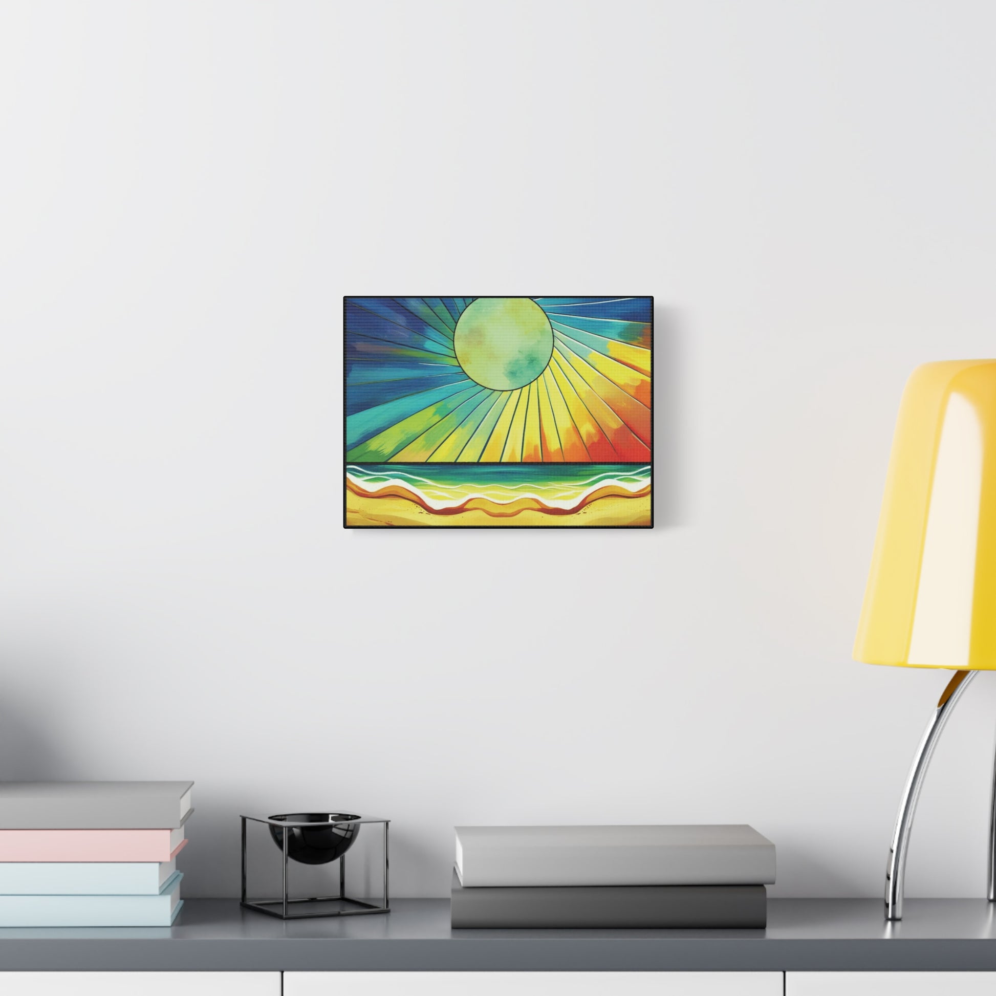 Vibrant Sunset Wall Art, Framed Canvas, Beach Decor, Ocean Vibe, Perfect for Home, Gift for Beach Lovers Printify