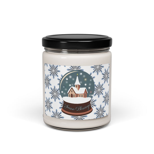 Winter Snowflake Soy Candle — 9oz Scented Jar (Holiday & Cozy Home Decor) Printify