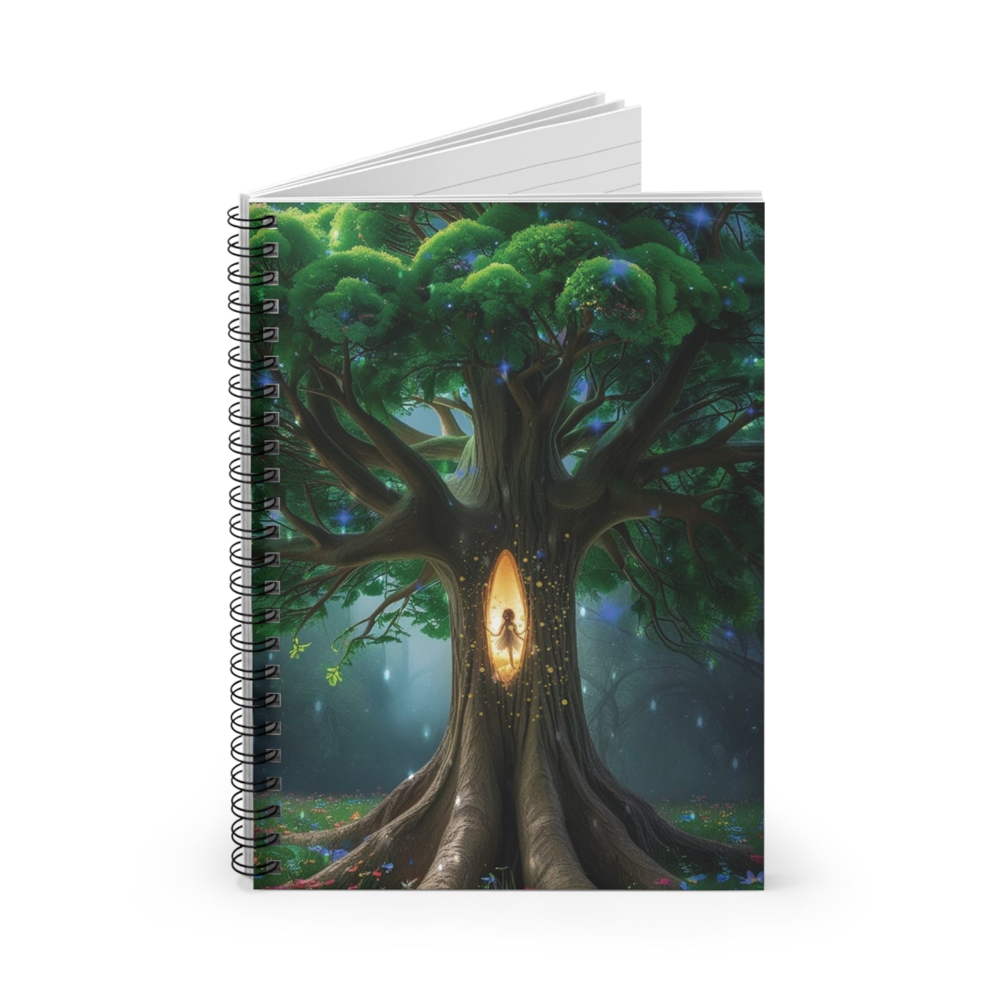 Fairy Tree Ruled Spiral Notebook — Back to School Journal Printify