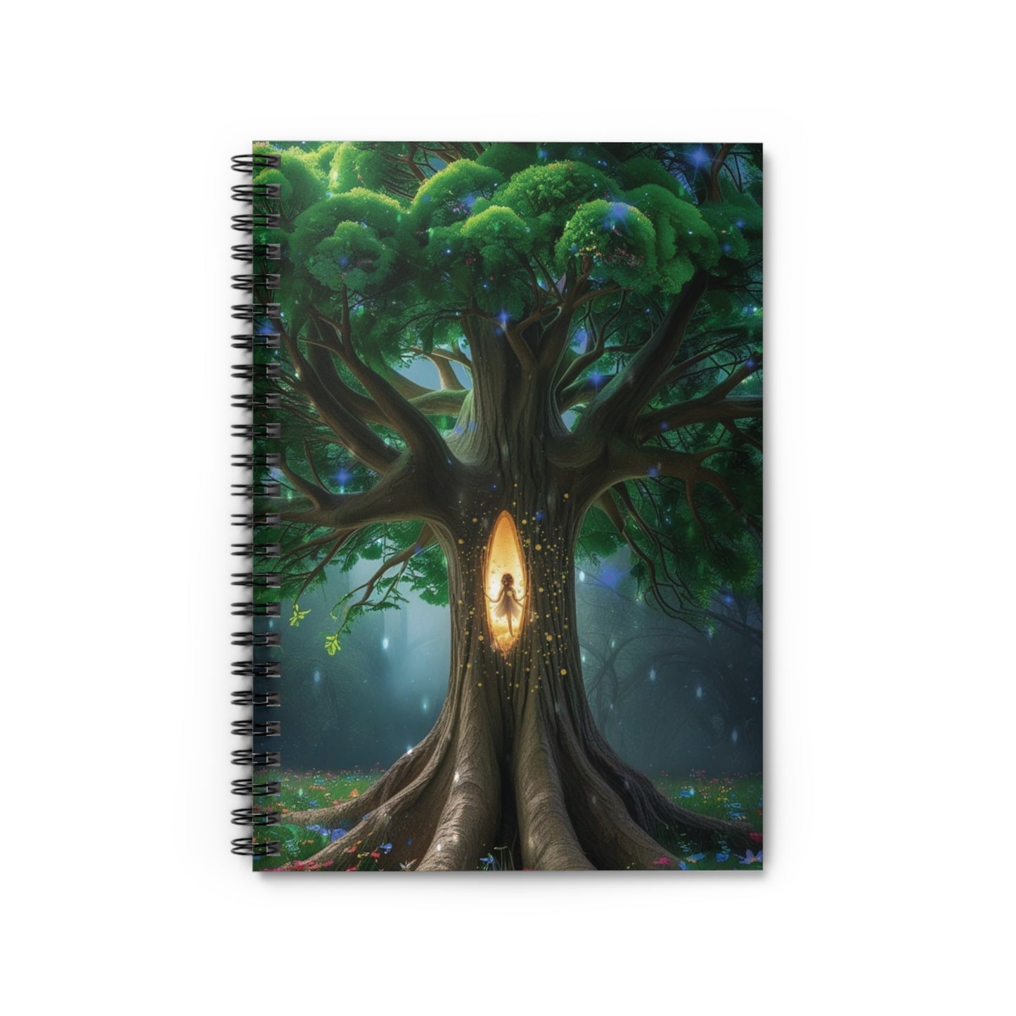 Fairy Tree Ruled Spiral Notebook — Back to School Journal Printify