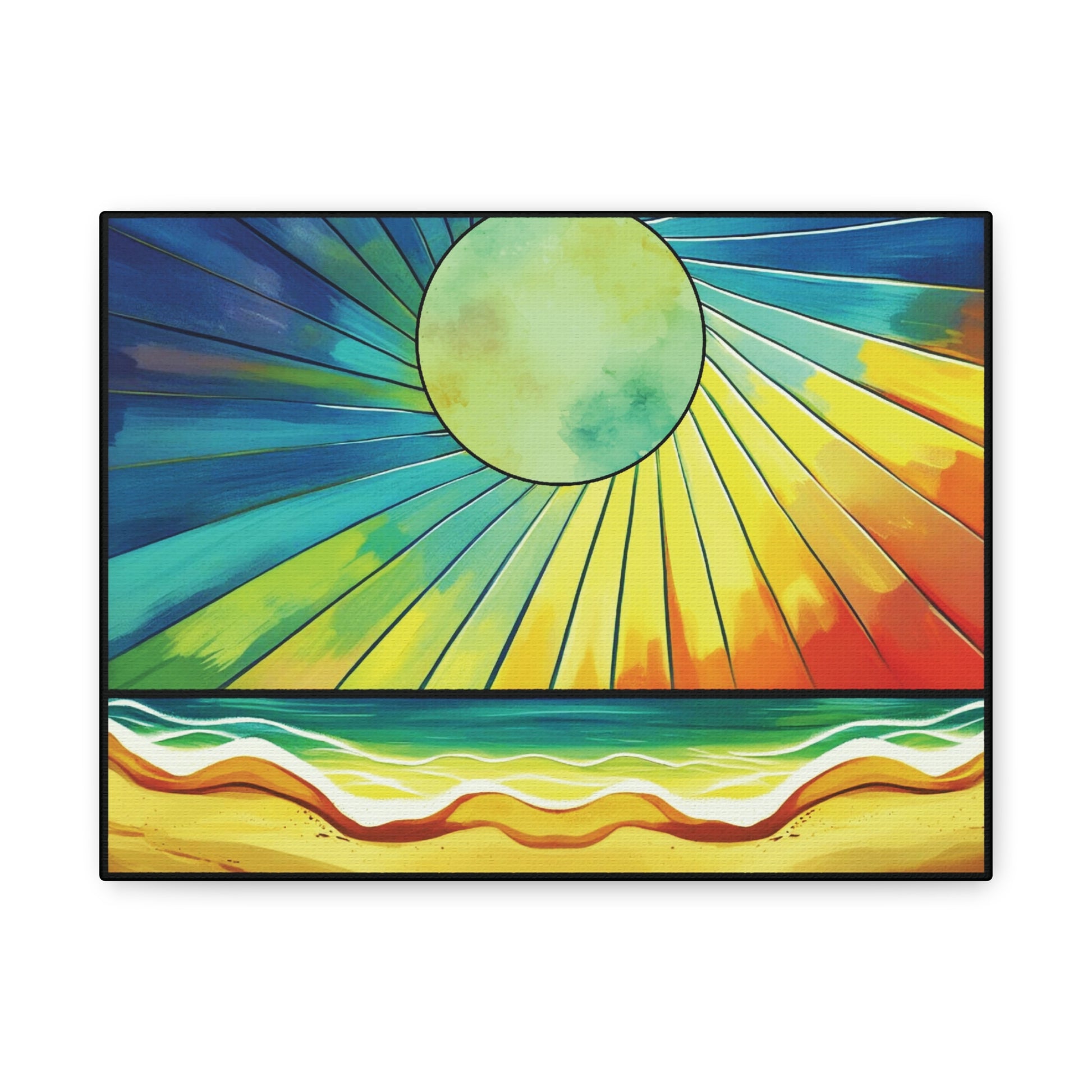 Vibrant Sunset Wall Art, Framed Canvas, Beach Decor, Ocean Vibe, Perfect for Home, Gift for Beach Lovers Printify